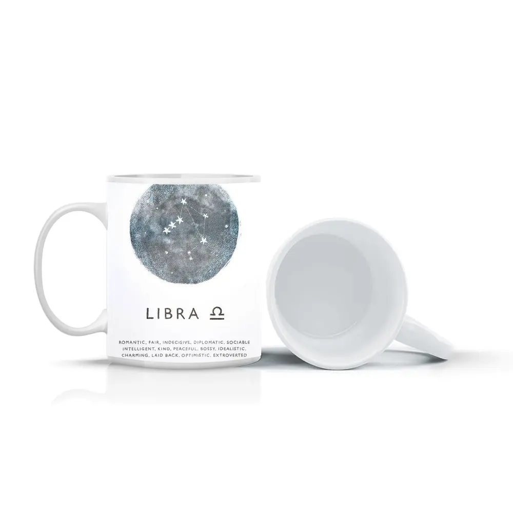 Libra Constellation Moon Zodiac Sign Art – Mugs