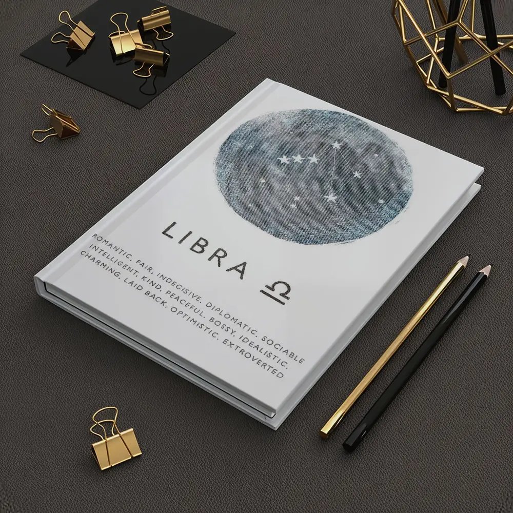 Libra Constellation Moon Zodiac Sign Art – Notebooks