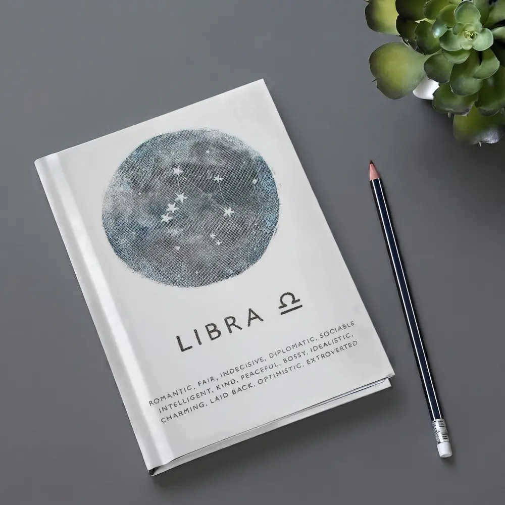 Libra Constellation Moon Zodiac Sign Art – Notebooks