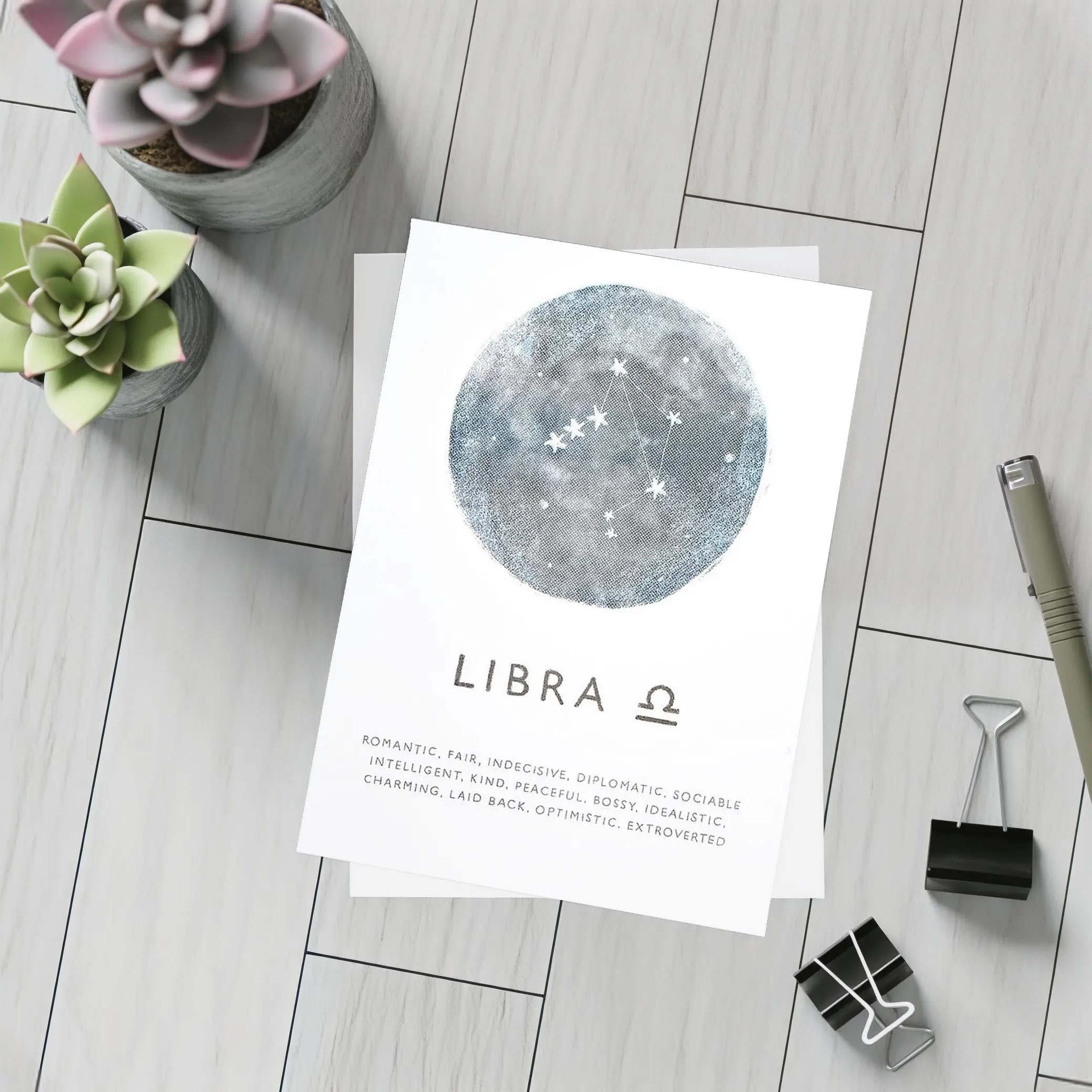 Libra Constellation Moon Zodiac Sign Art – Postcards