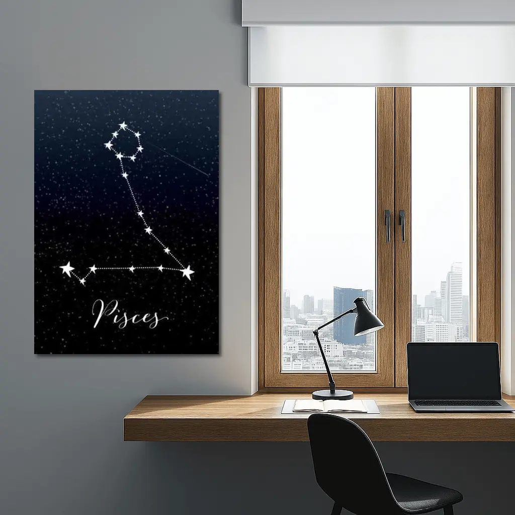 Pisces Constellation Stars Dark Night Sky – Wall Art