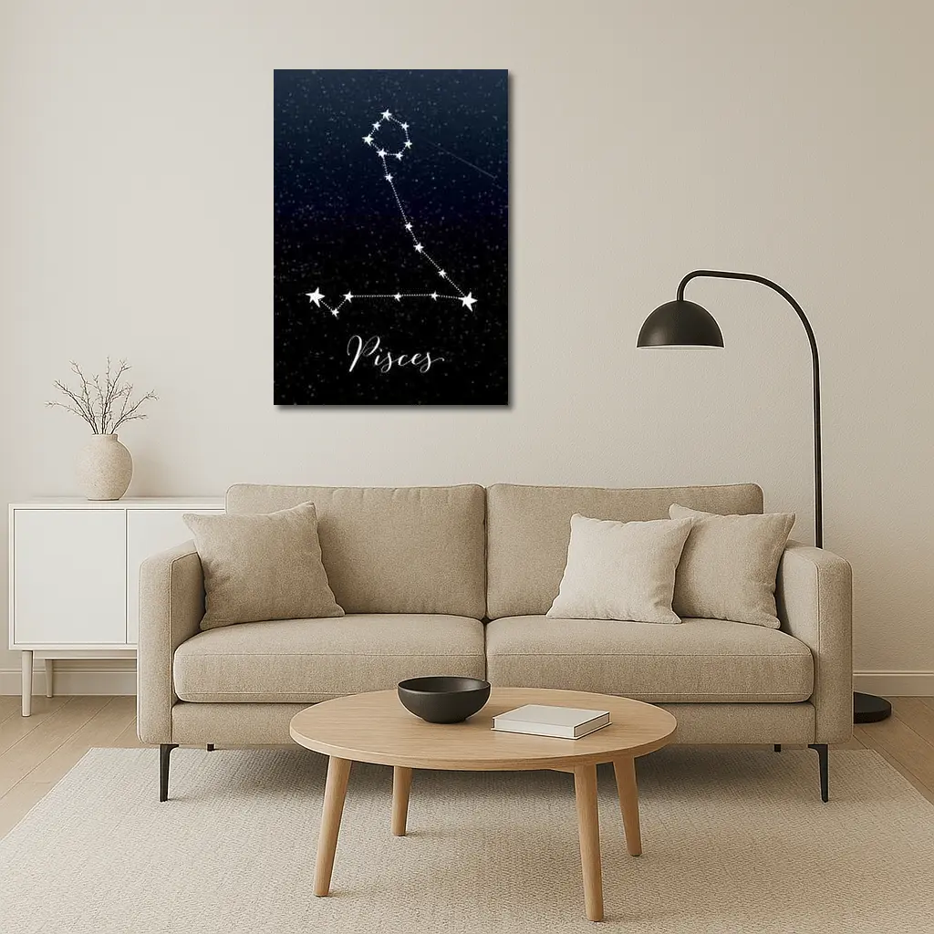 Pisces Constellation Stars Dark Night Sky – Wall Art