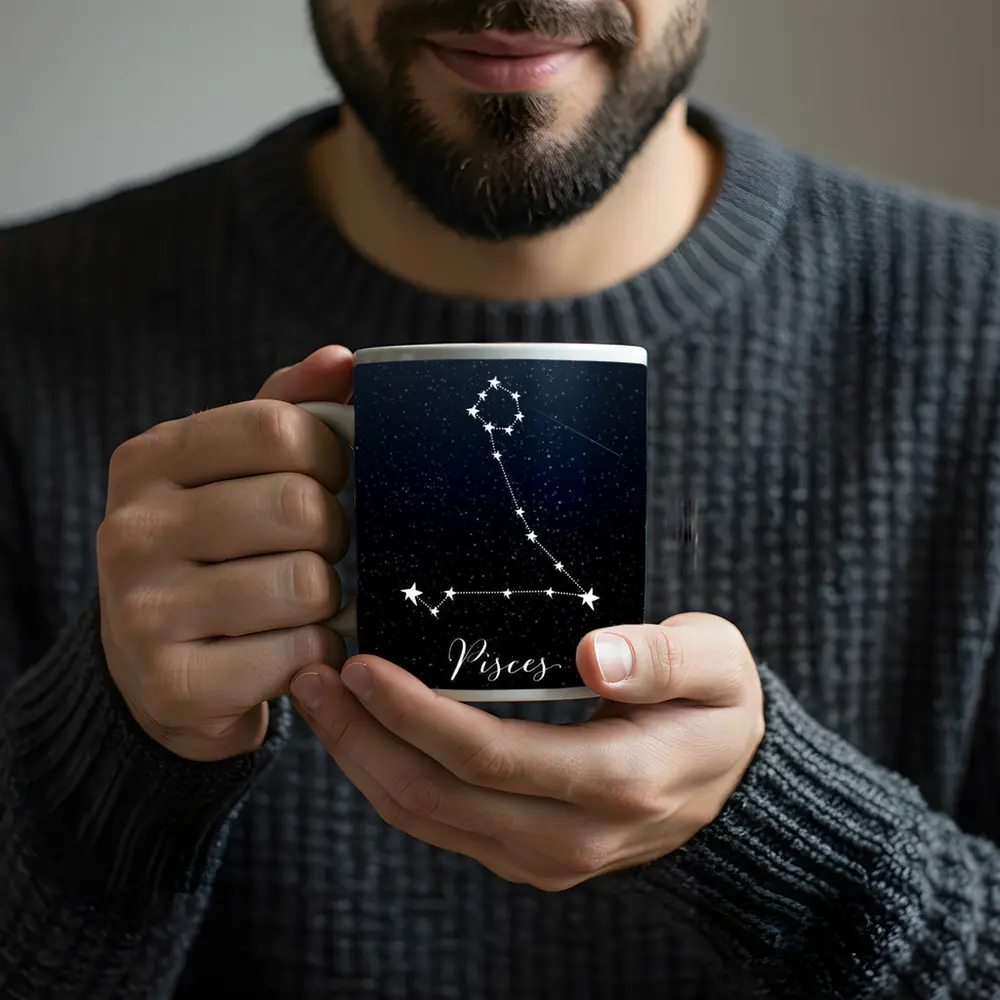 Pisces Constellation Stars Dark Night Sky – Mugs