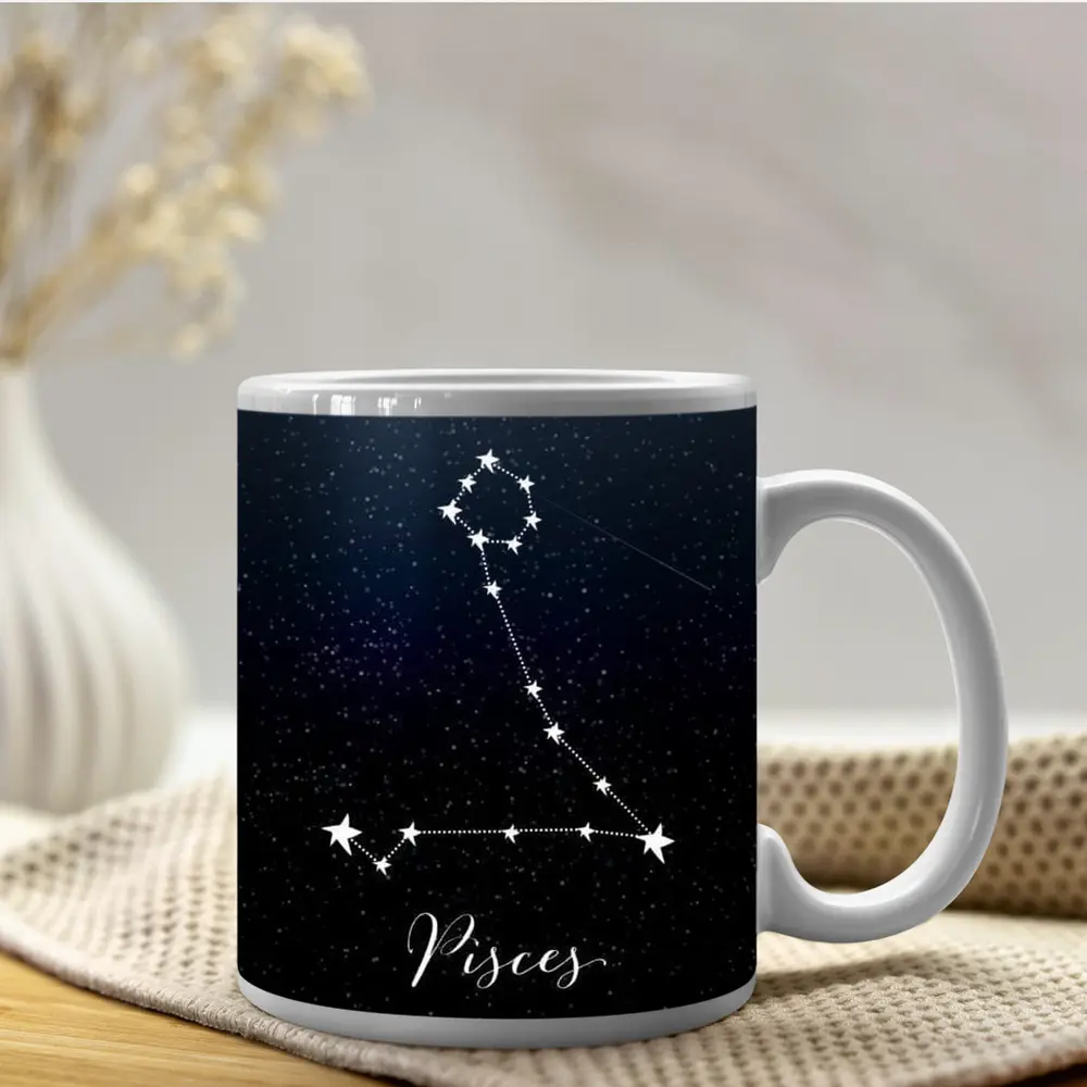 Pisces Constellation Stars Dark Night Sky – Mugs