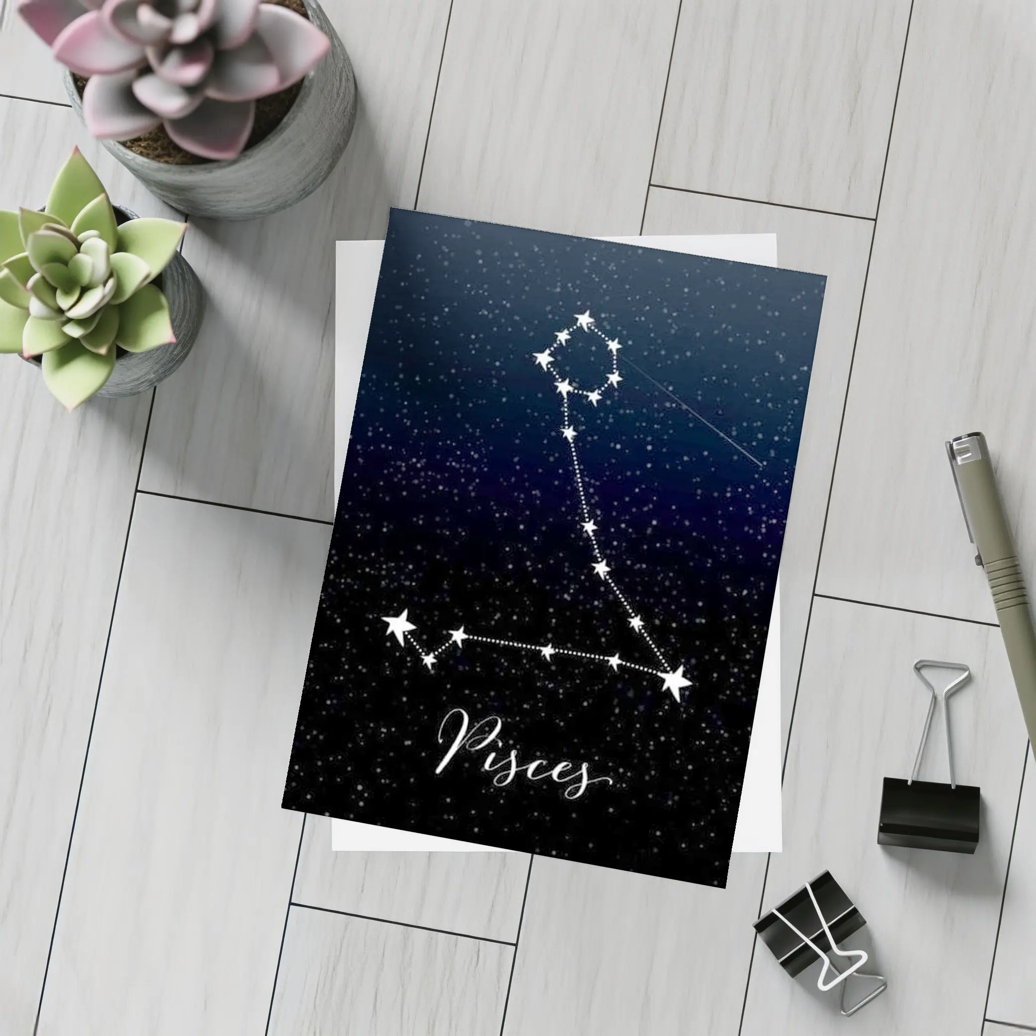 Pisces Constellation Stars Dark Night Sky – Postcards