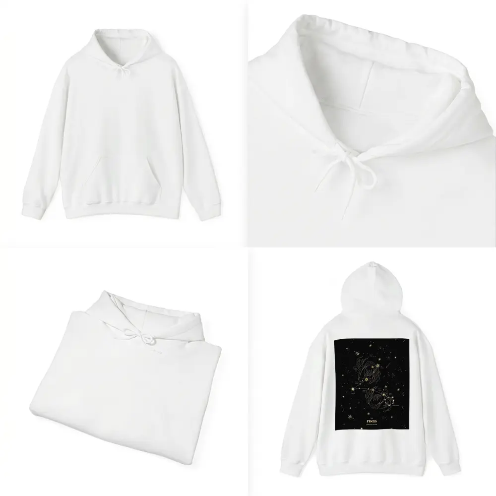 Pisces Constellation Gold Stars Dark Sky – Hoodies