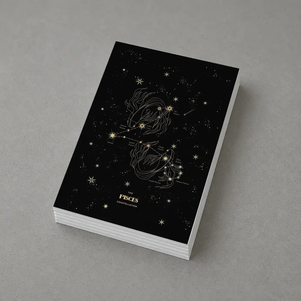 Pisces Constellation Gold Stars Dark Sky – Postcards