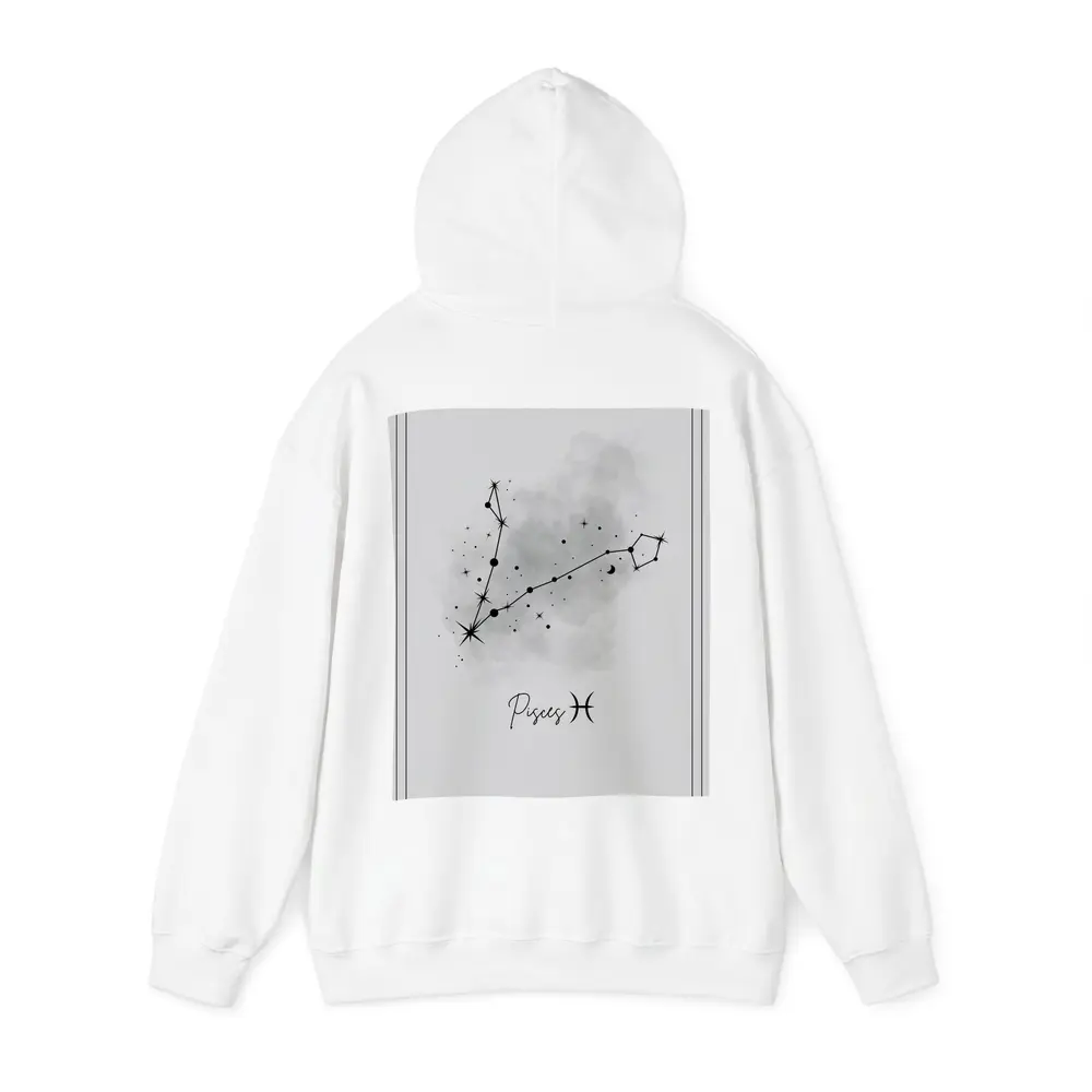 Pisces Constellation Watercolor Gray Minimal Art – Hoodies