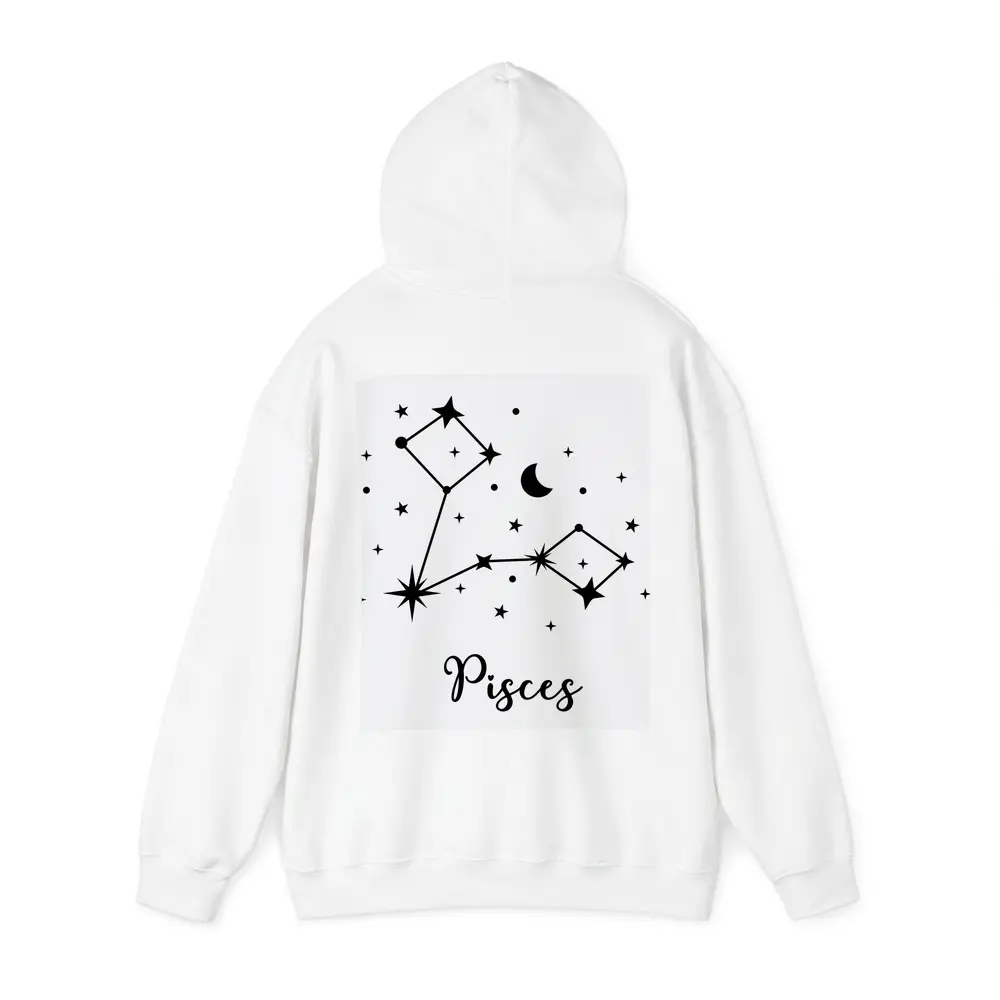 Pisces Constellation Stars Moon Black White – Hoodies