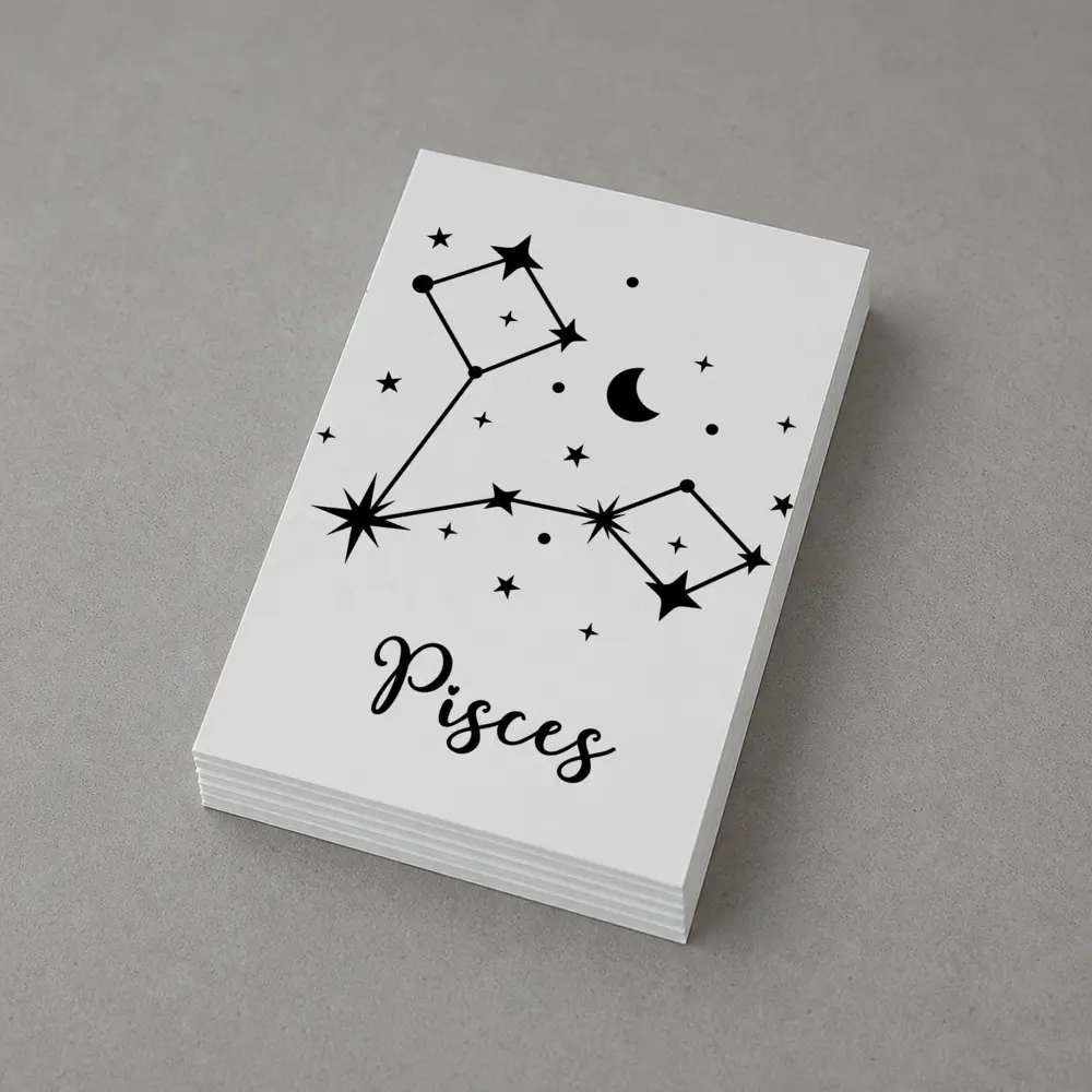 Pisces Constellation Stars Moon Black White – Postcards
