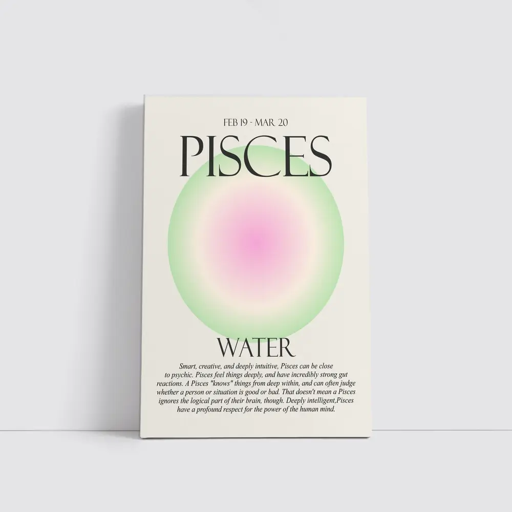Pisces Water Sign Gradient Aura Art – Wall Art