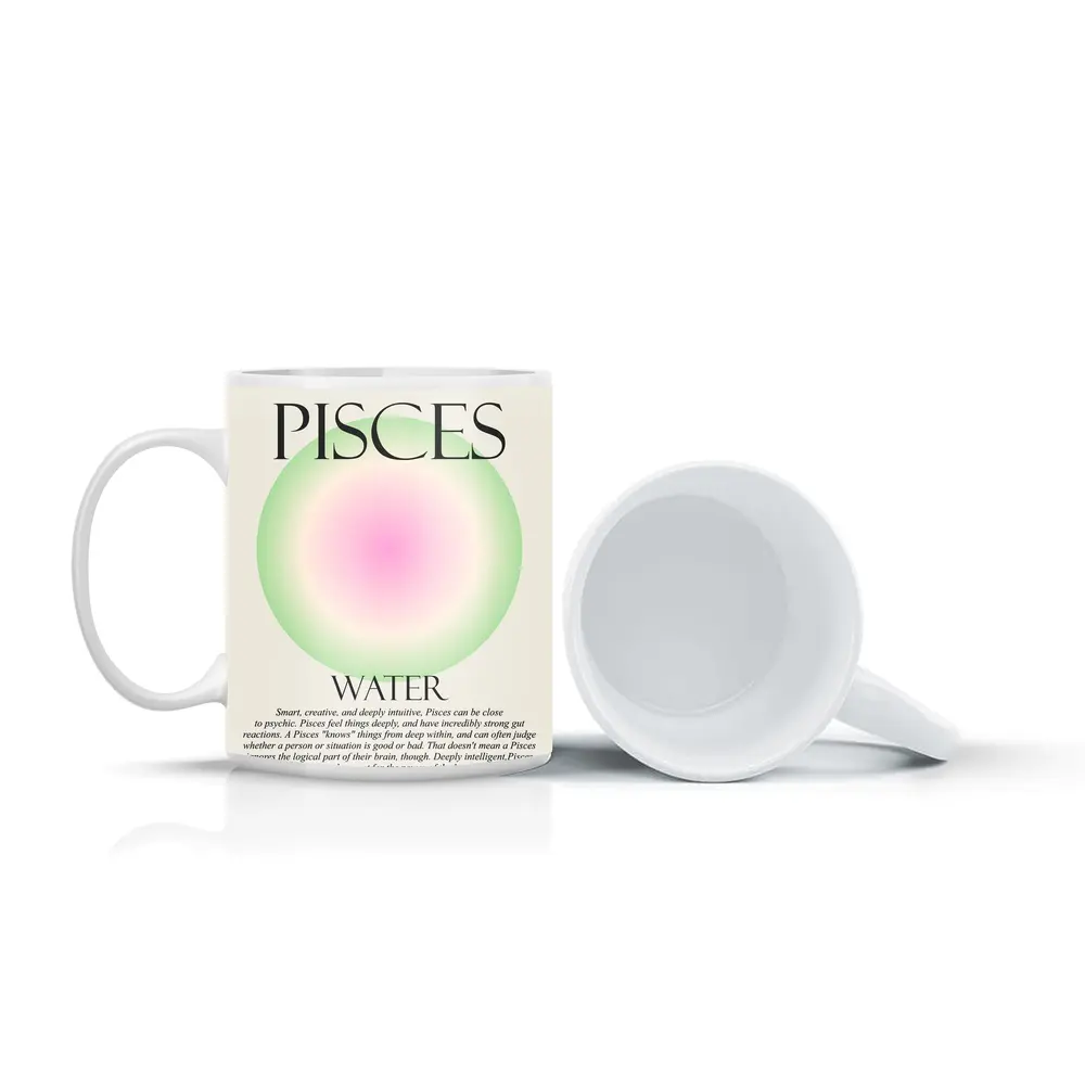 Pisces Water Sign Gradient Aura Art – Mugs