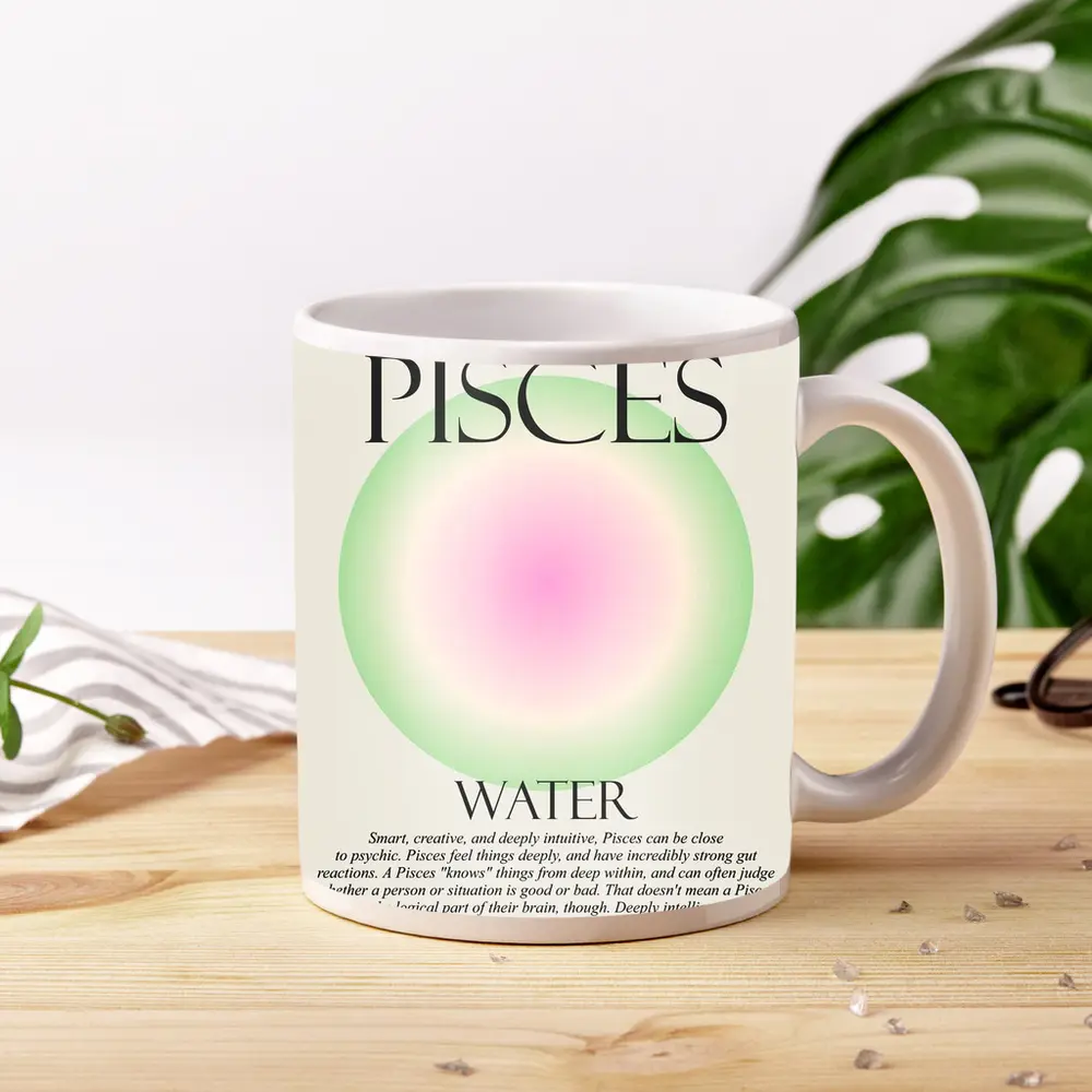 Pisces Water Sign Gradient Aura Art – Mugs