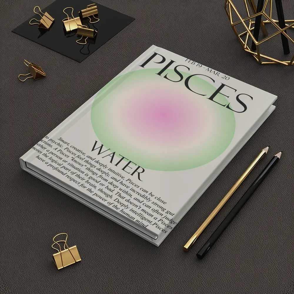 Pisces Water Sign Gradient Aura Art – Notebooks