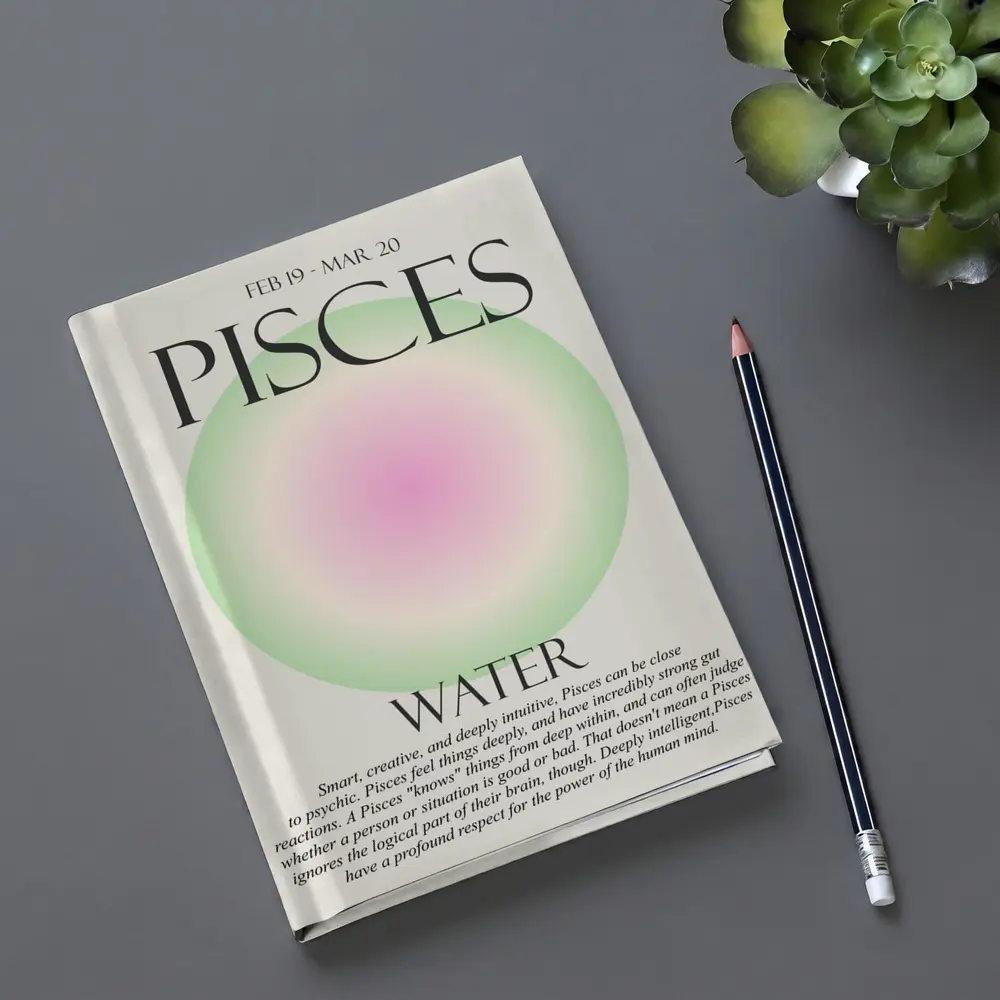 Pisces Water Sign Gradient Aura Art – Notebooks