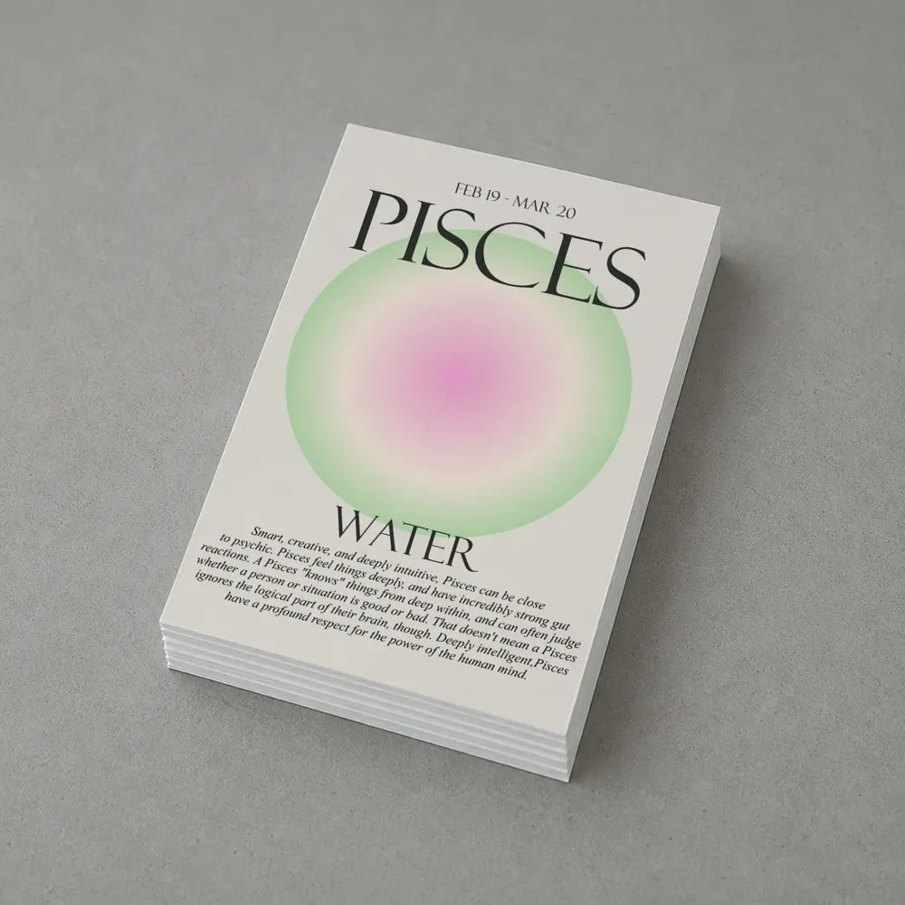 Pisces Water Sign Gradient Aura Art – Postcards