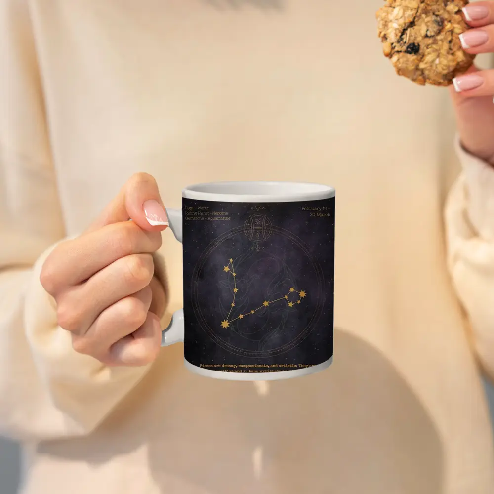 Pisces Constellation Gold Star Night Sky – Mugs