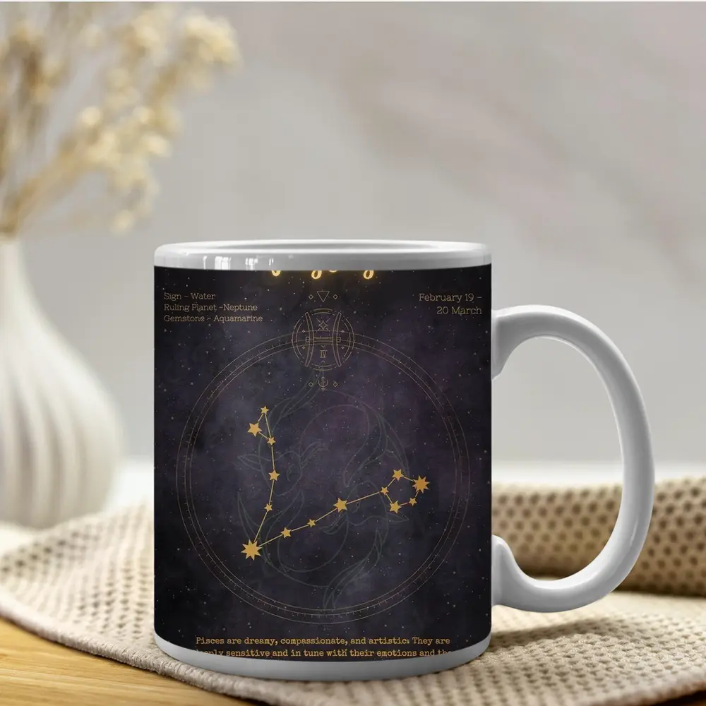 Pisces Constellation Gold Star Night Sky – Mugs