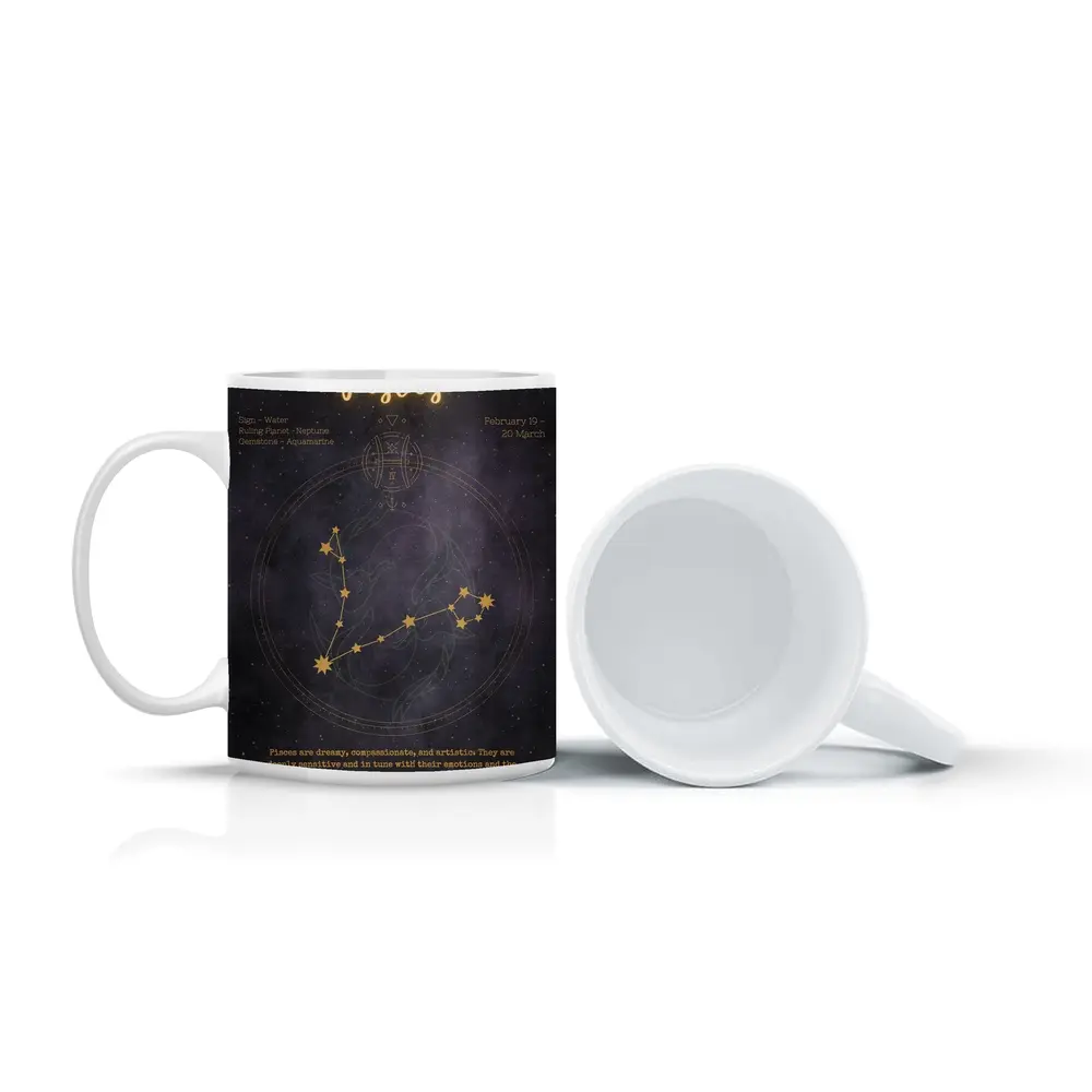 Pisces Constellation Gold Star Night Sky – Mugs