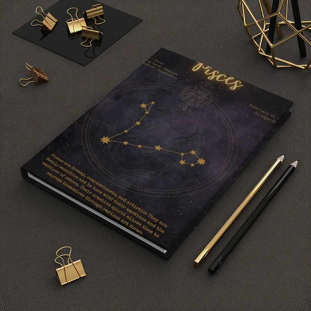 Pisces Constellation Gold Star Night Sky – Notebooks