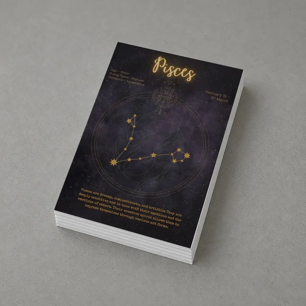 Pisces Constellation Gold Star Night Sky – Postcards