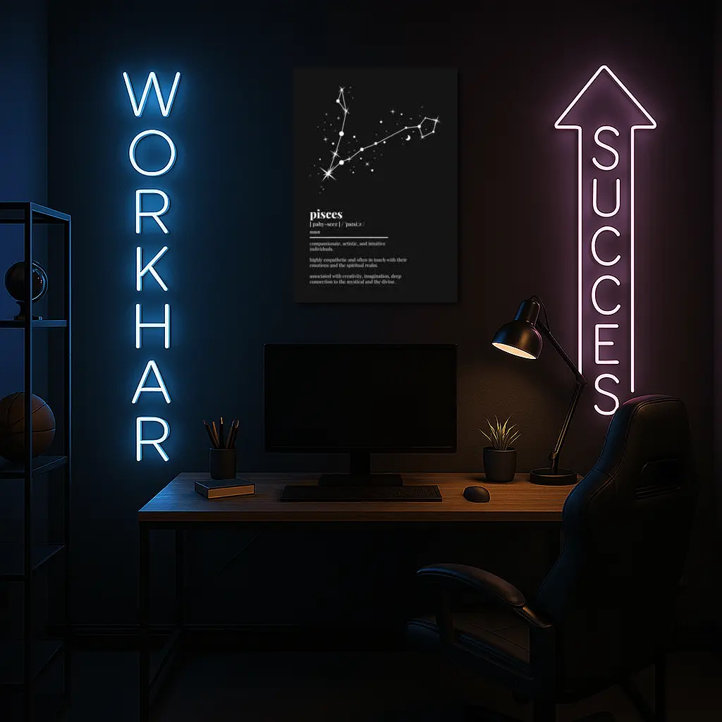 Pisces Constellation Definition Black Background Art – Wall Art
