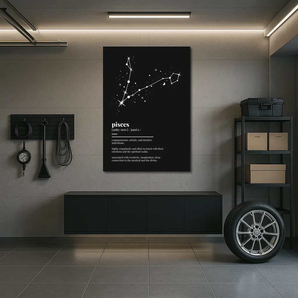 Pisces Constellation Definition Black Background Art – Wall Art
