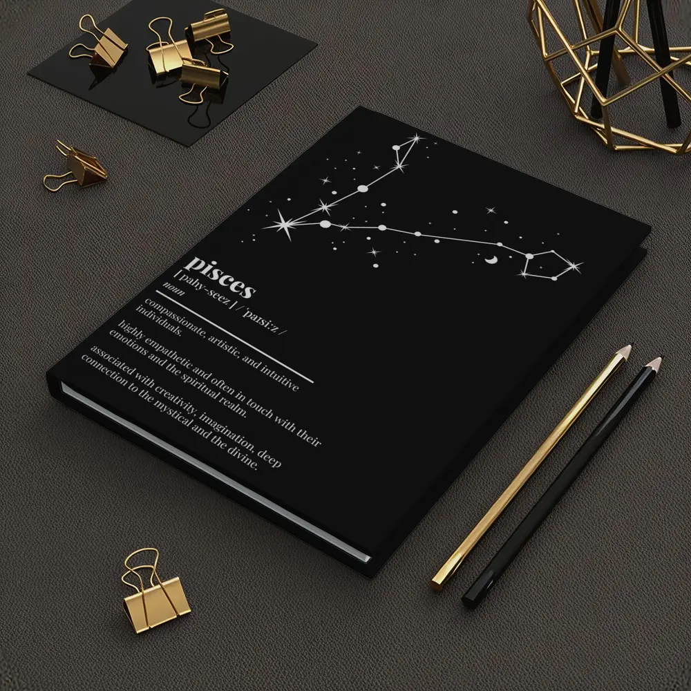Pisces Constellation Definition Black Background Art – Notebooks
