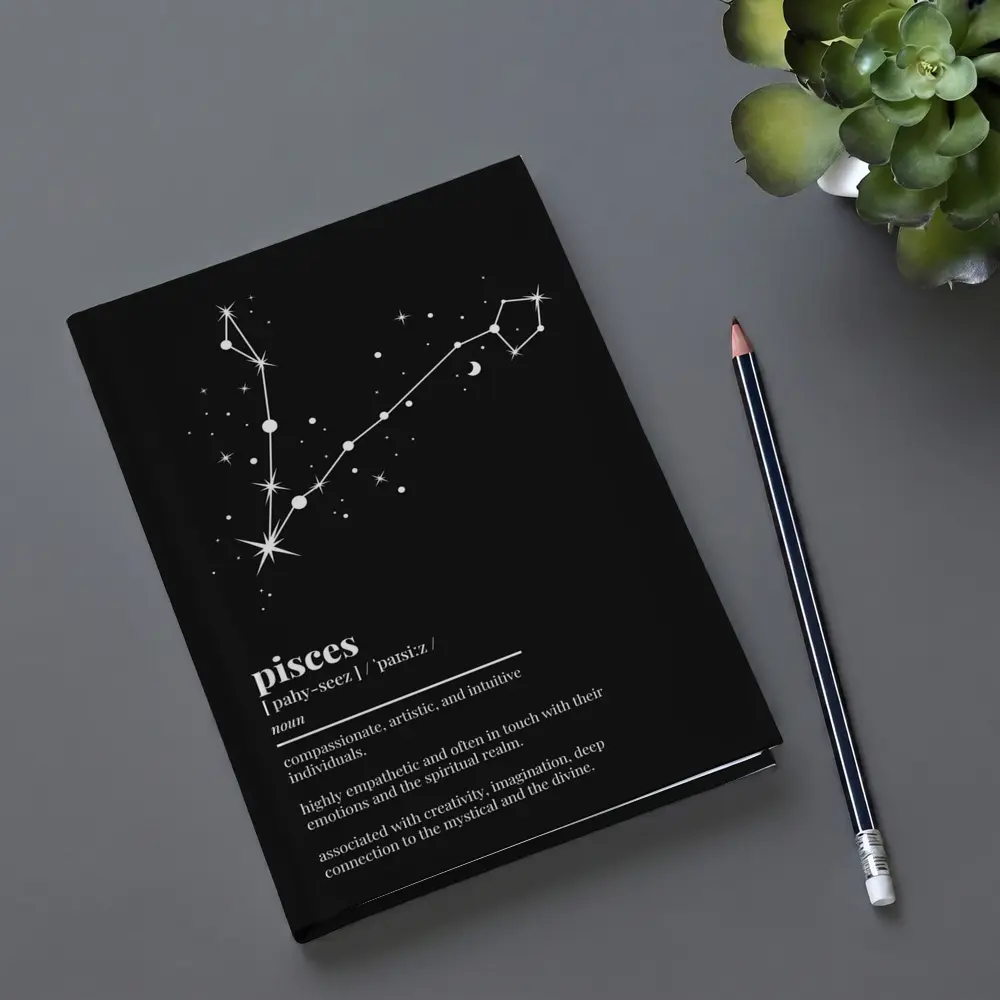Pisces Constellation Definition Black Background Art – Notebooks
