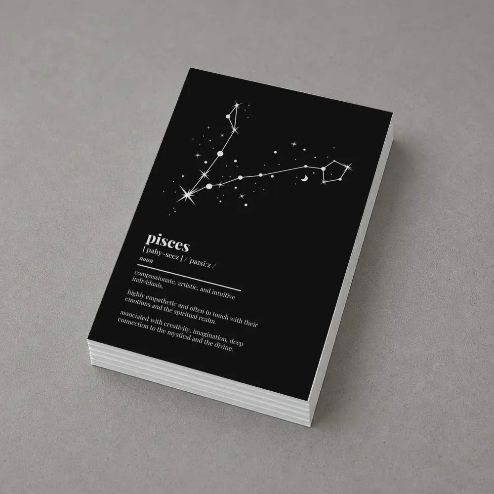 Pisces Constellation Definition Black Background Art – Postcards
