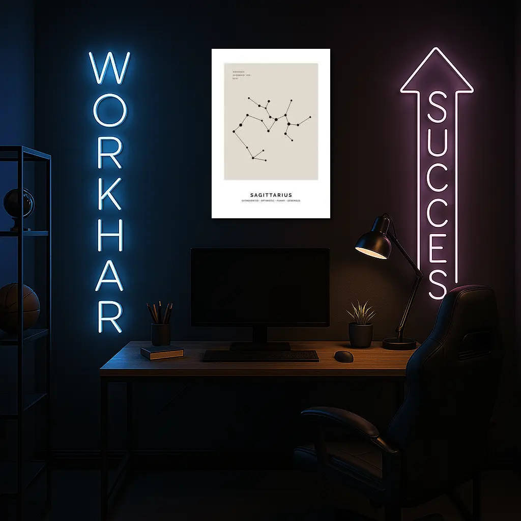 Sagittarius Constellation Minimal Beige Star Map – Wall Art