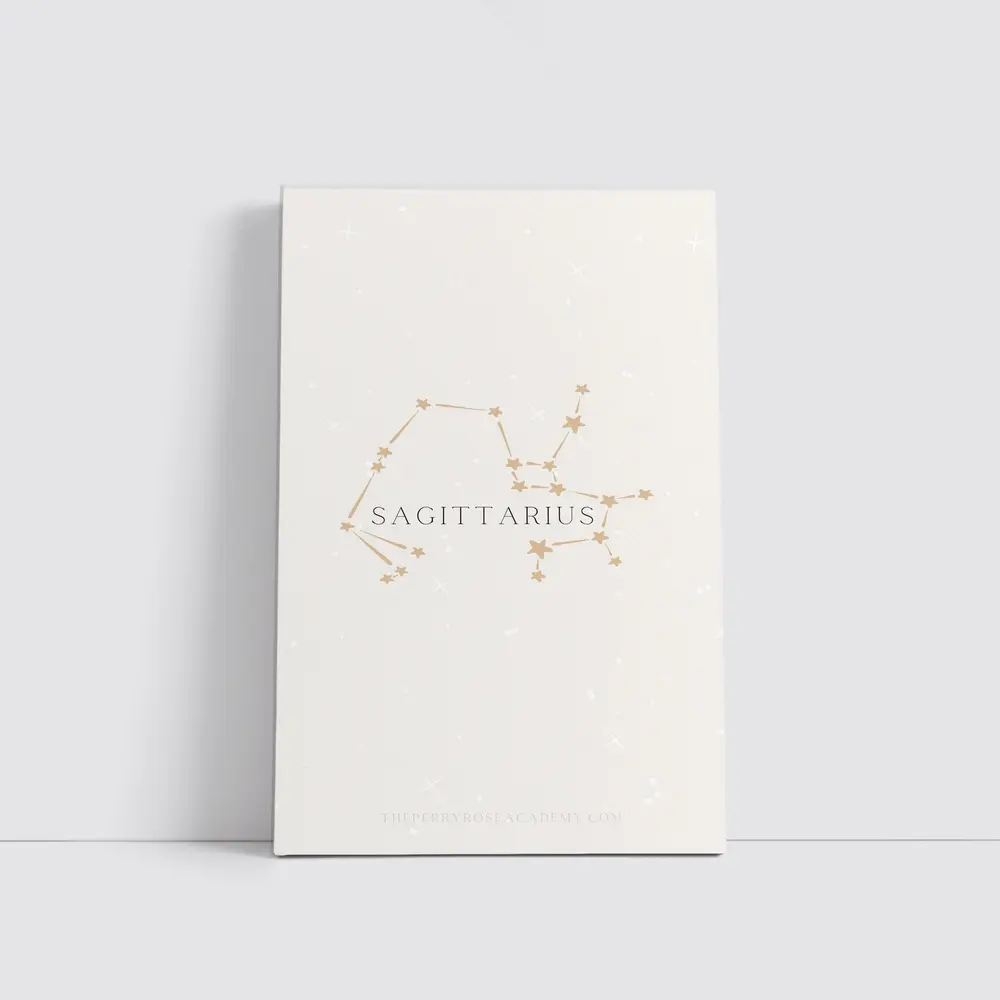 Sagittarius Constellation Star Map Beige Art – Wall Art