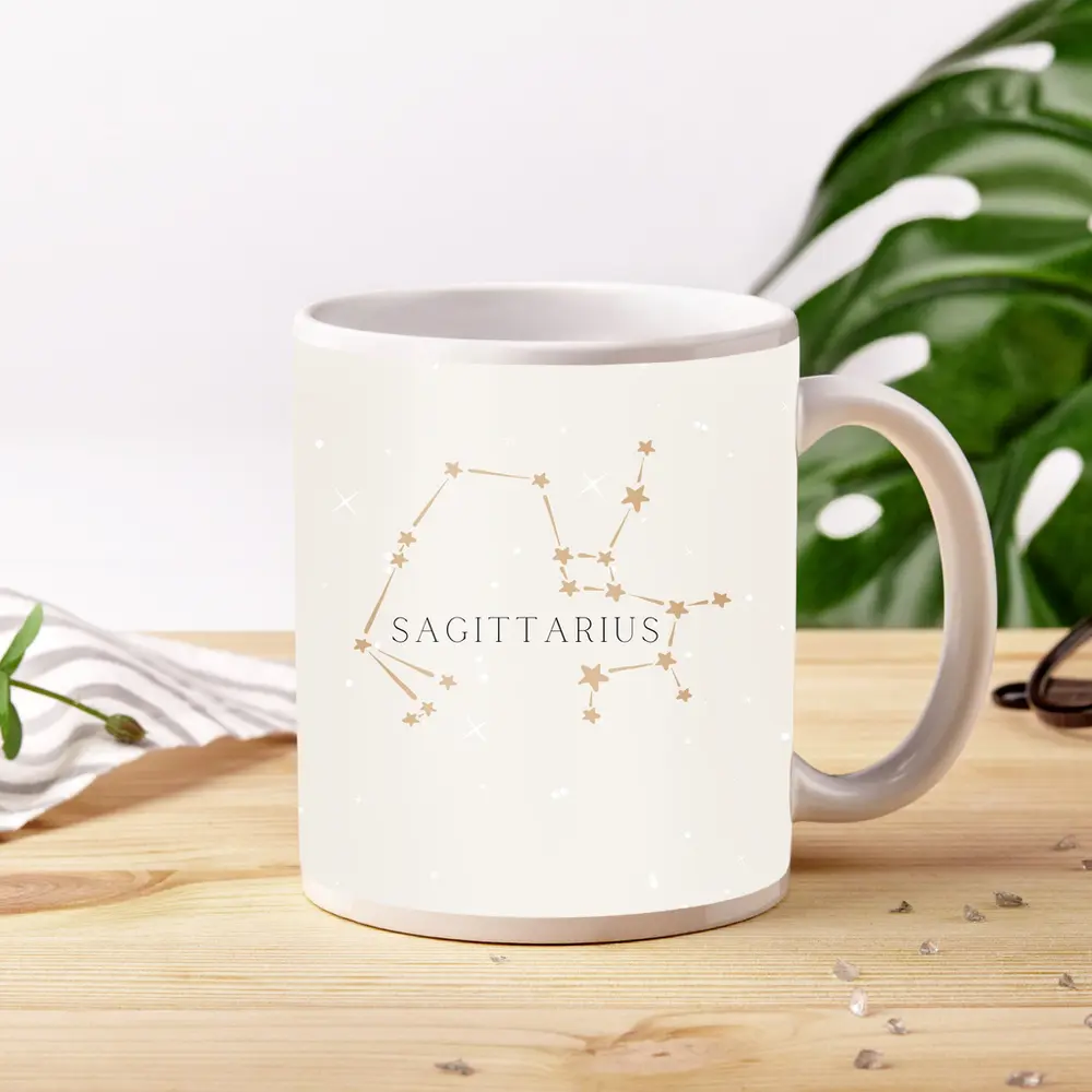 Sagittarius Constellation Star Map Beige Art – Mugs