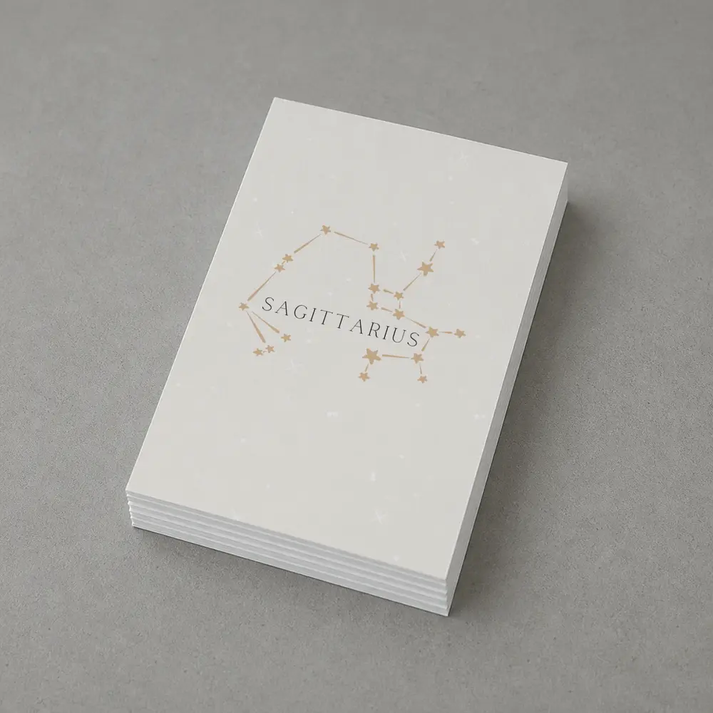 Sagittarius Constellation Star Map Beige Art – Postcards