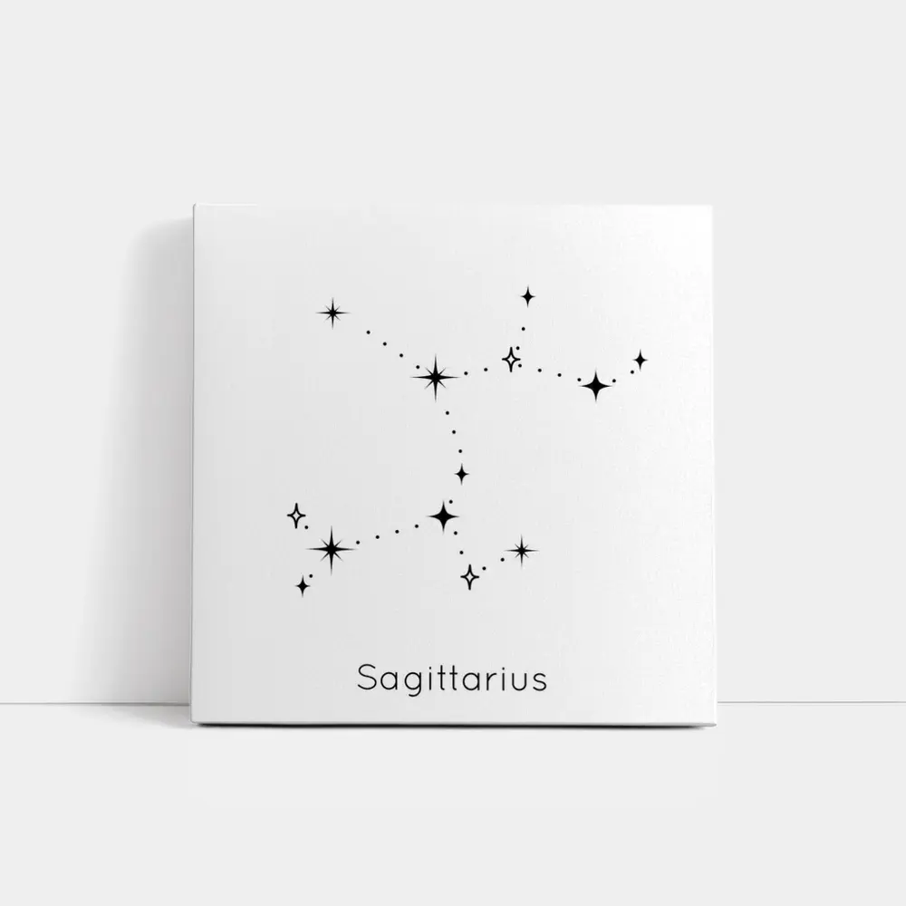 Sagittarius Constellation Stars Black White Art – Wall Art