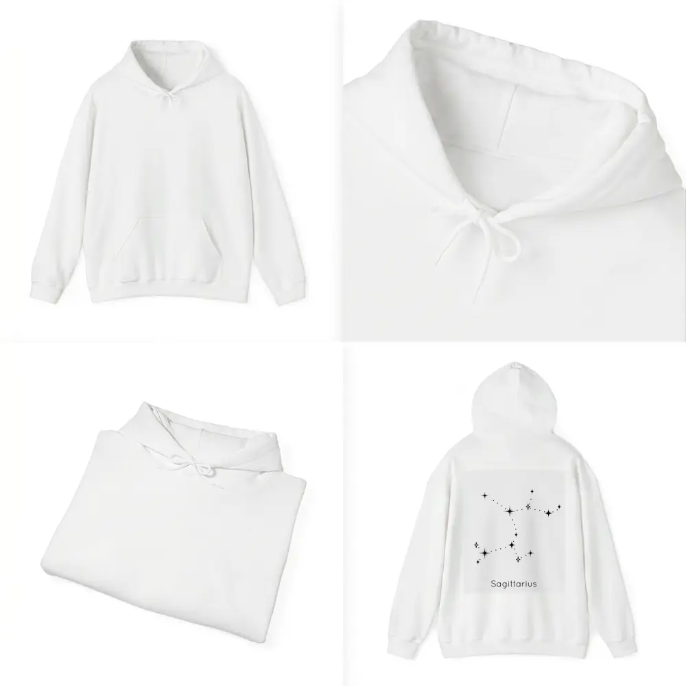 Sagittarius Constellation Stars Black White Art – Hoodies