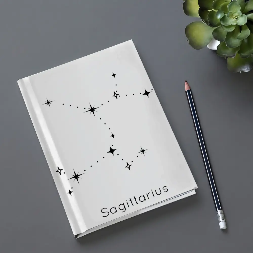 Sagittarius Constellation Stars Black White Art – Notebooks
