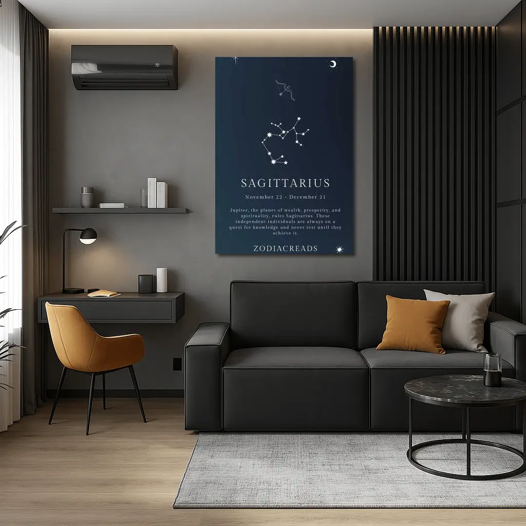 Sagittarius Constellation Dark Blue Night Sky – Wall Art