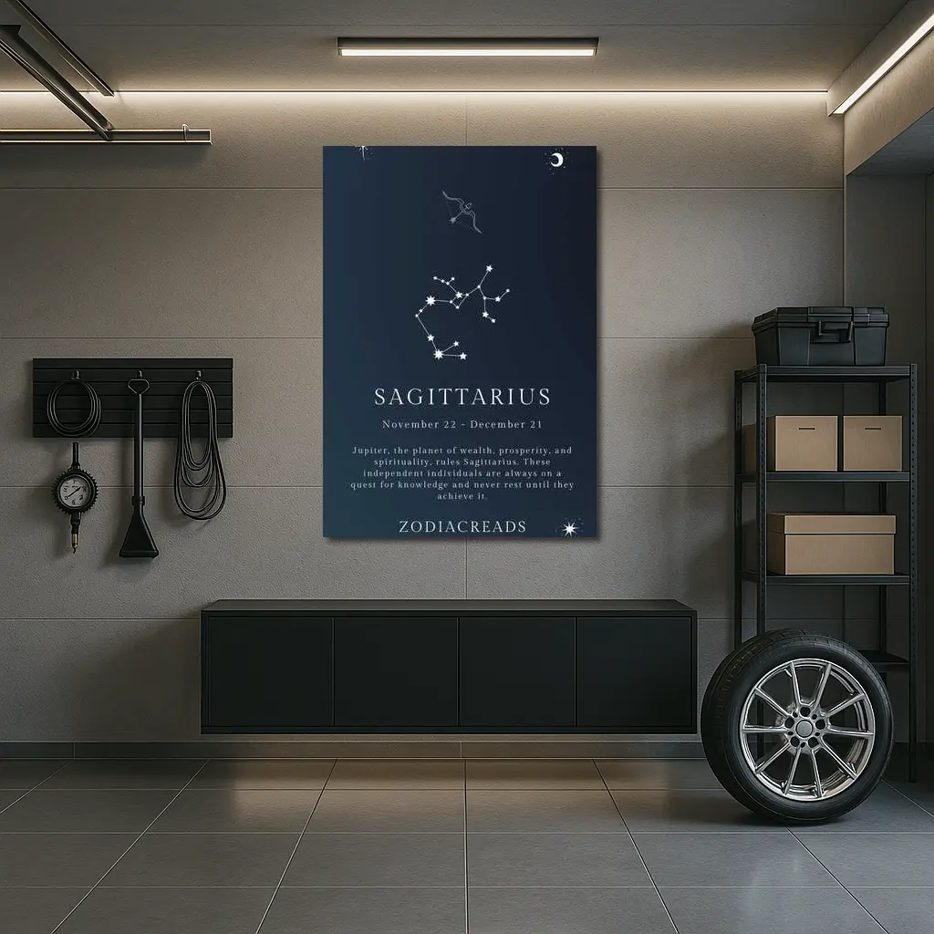 Sagittarius Constellation Dark Blue Night Sky – Wall Art
