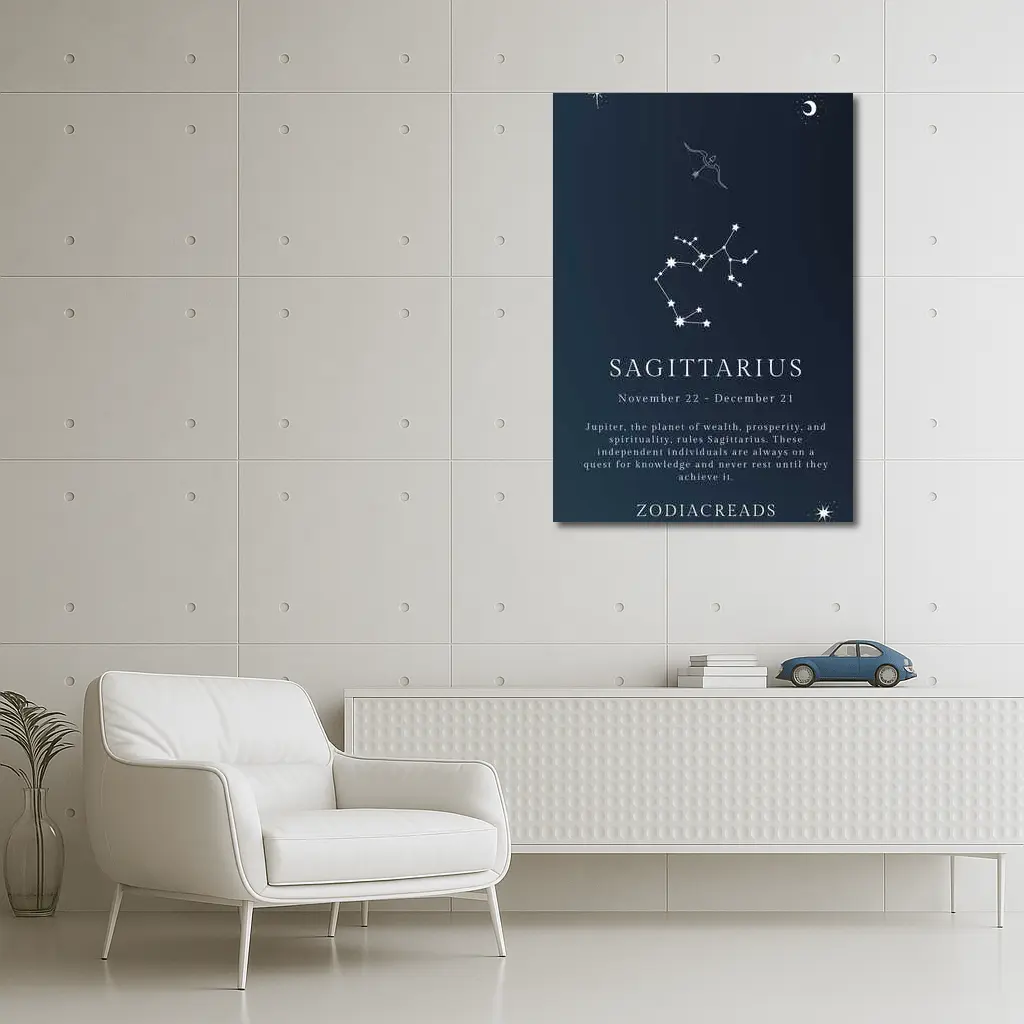 Sagittarius Constellation Dark Blue Night Sky – Wall Art