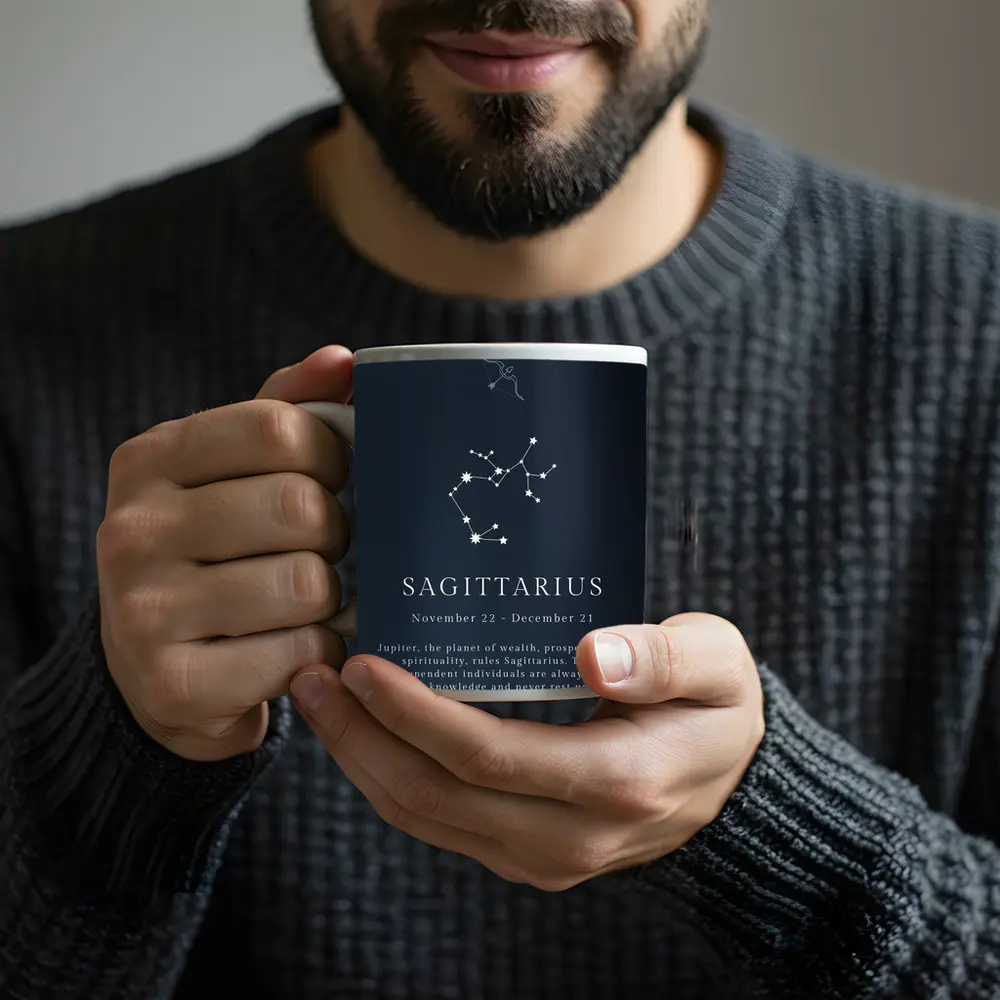 Sagittarius Constellation Dark Blue Night Sky – Mugs