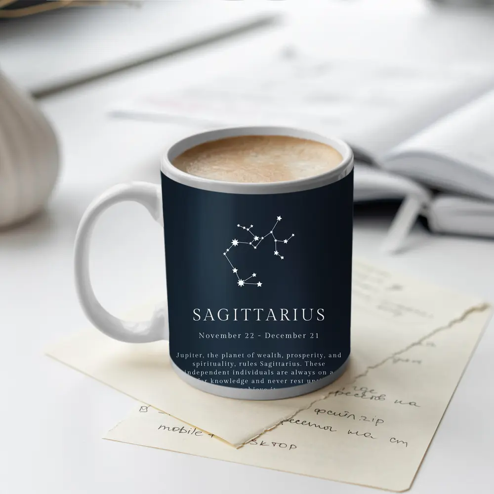 Sagittarius Constellation Dark Blue Night Sky – Mugs