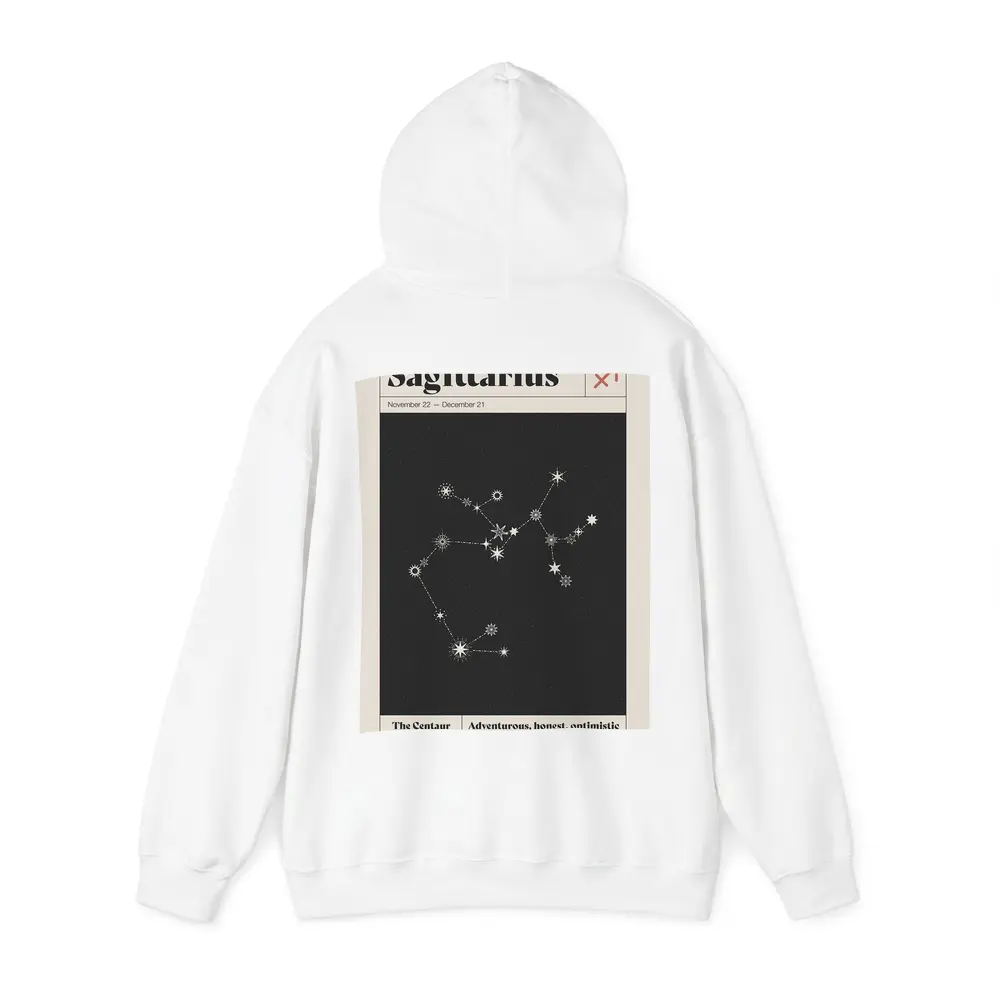 Sagittarius Constellation Star Map Dark Background – Hoodies