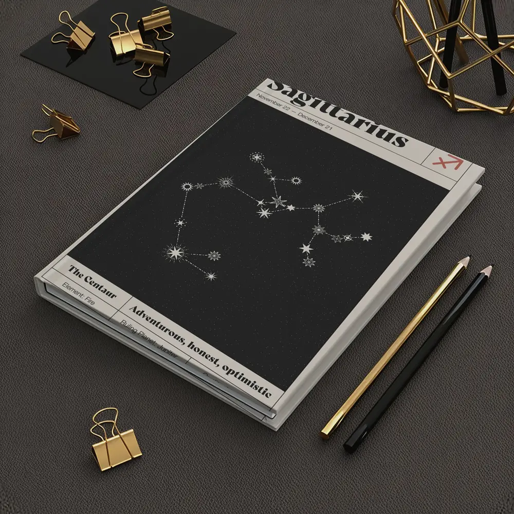Sagittarius Constellation Star Map Dark Background – Notebooks