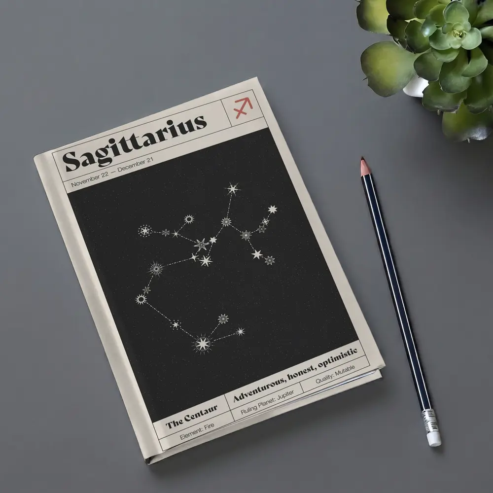 Sagittarius Constellation Star Map Dark Background – Notebooks