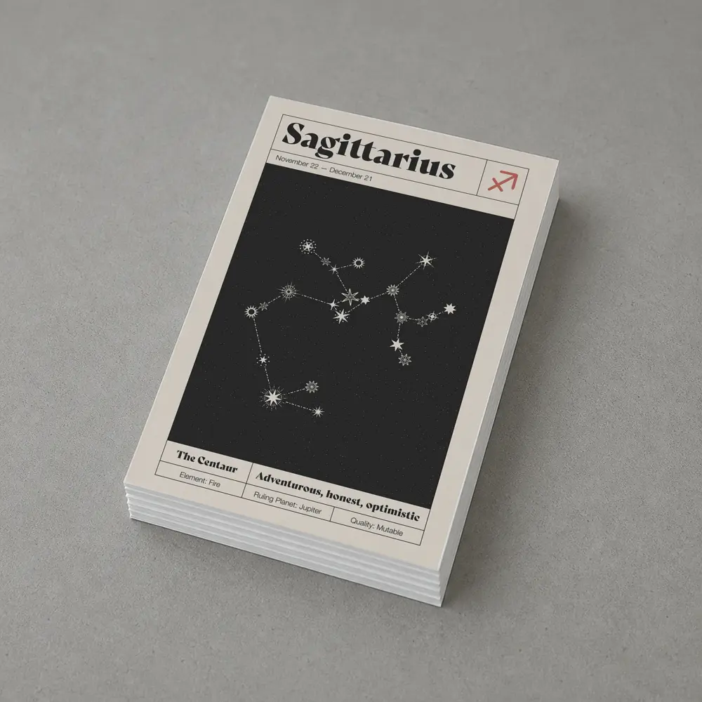 Sagittarius Constellation Star Map Dark Background – Postcards