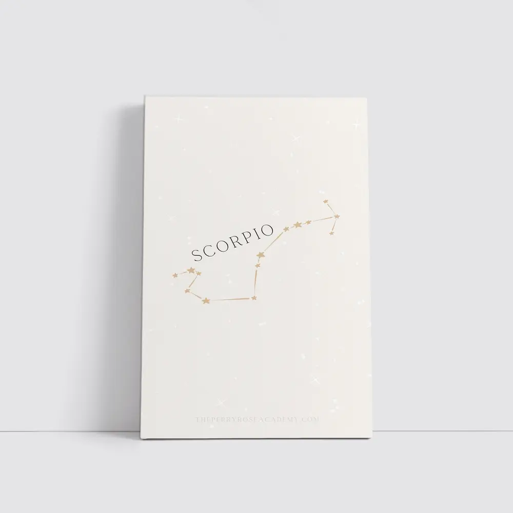 Scorpio Constellation Star Map Beige Background – Wall Art