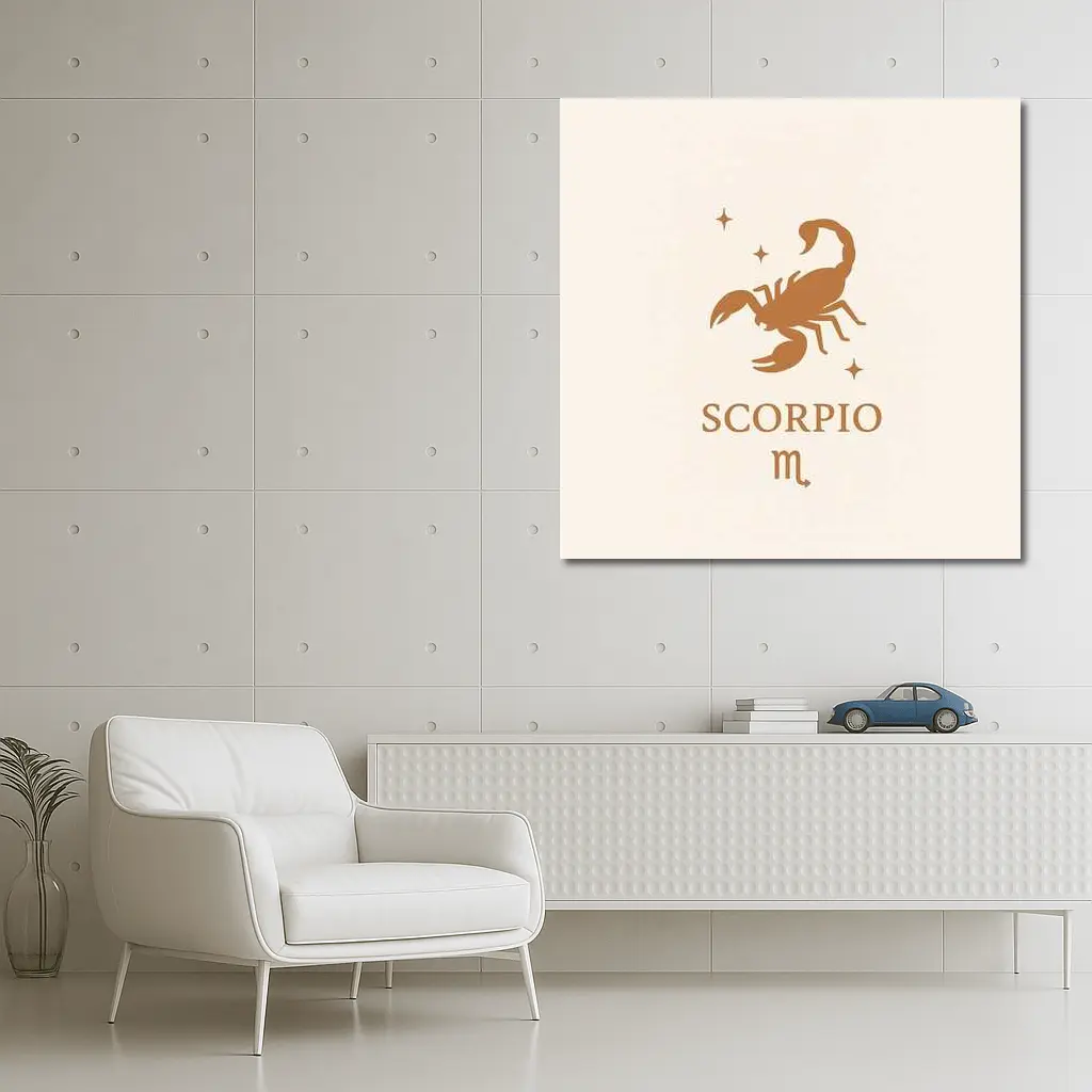 Scorpio Zodiac Sign Scorpion Beige Art – Wall Art