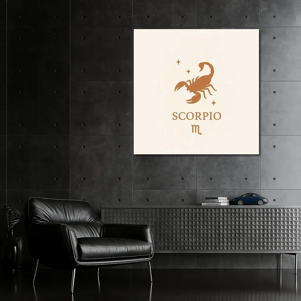 Scorpio Zodiac Sign Scorpion Beige Art – Wall Art