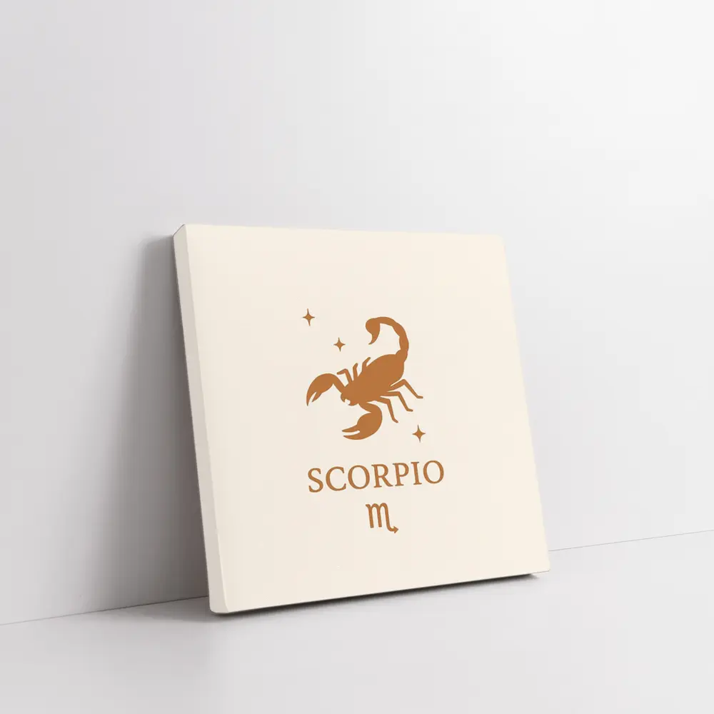 Scorpio Zodiac Sign Scorpion Beige Art – Wall Art